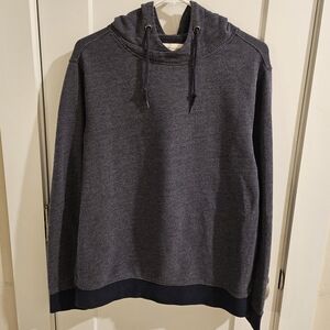 Frederik Anderson Copenhagen Knit Hoodie Sweatshirt - Navy Textured - Size Large